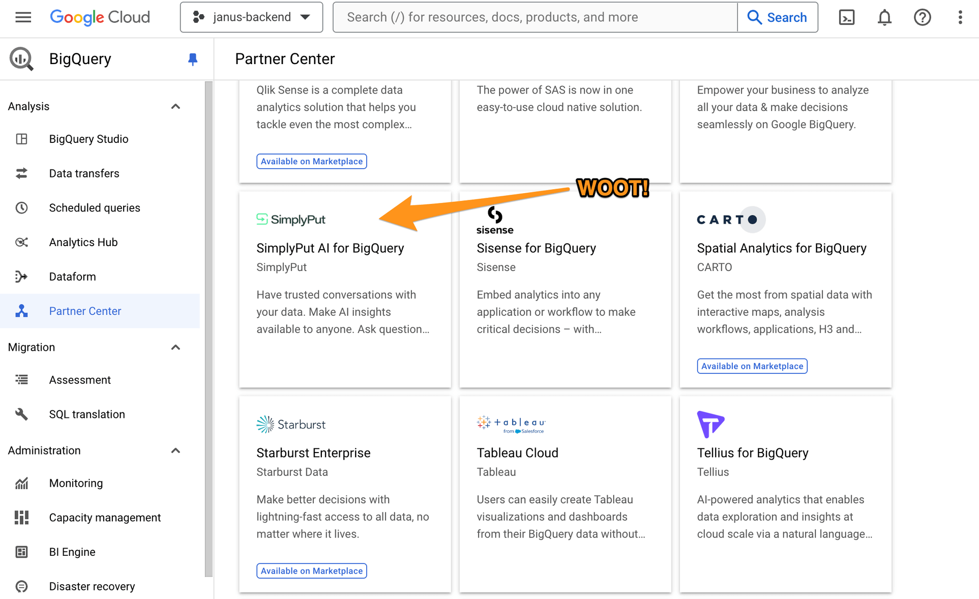 Google BigQuery product partner