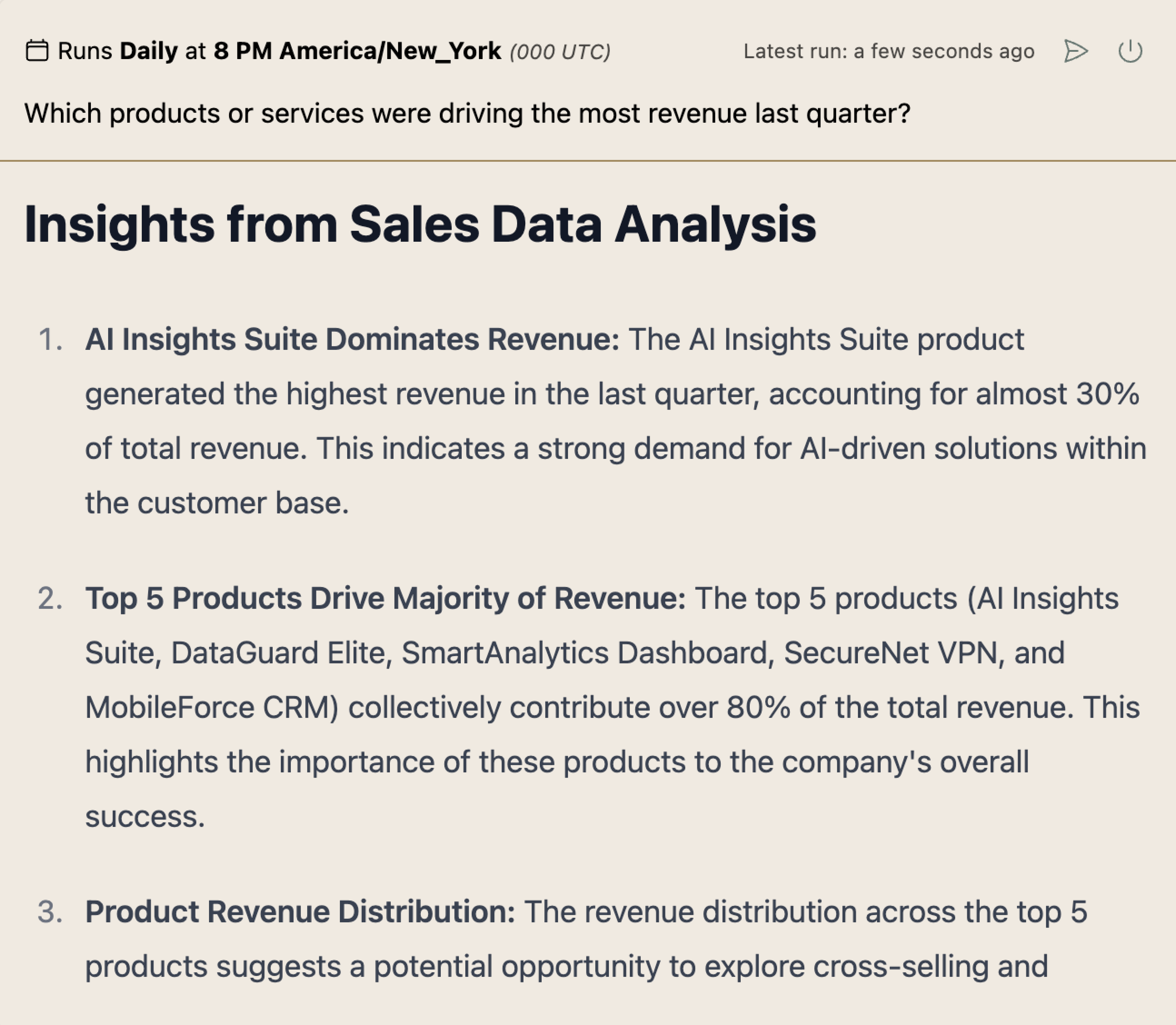 Automated Sales Reports Analytics Screenshot